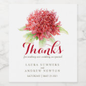 Red waratah botanica mariage étiquettes de vin per (Étiquettes simples)