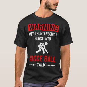 Red Warning Bocce Ball Boccie T-shirt