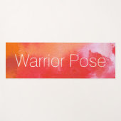 Red Warrior Pose Mountain Pose Waterverf Abstract Yogamat (Voorkant (horizontaal))