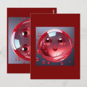 Red Water Bubble Emoji Briefkaart (Voorkant / Achterkant)