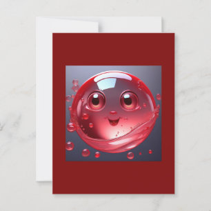 Red Water Bubble Emoji Briefkaart
