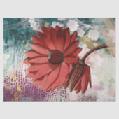 Red Water Lily Boho Artsy Ephemera Journal Collage Tissuepapier (Voorkant)