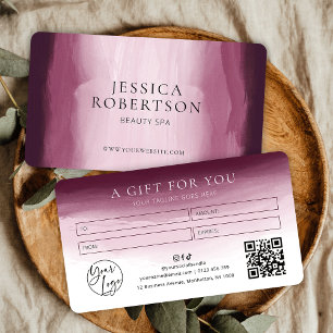 Red Watercolor Beauty Salon Certificat cadeau Spa