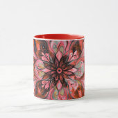 Red Watercolor Floral Mandala Mok (Midden)