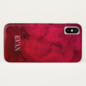 Red Watercolor Mashup Apple iPhone X Coque (Dos (Horizontal))