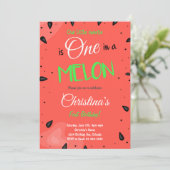 Red Watermelon 1er anniversaire Invitation (Debout devant)