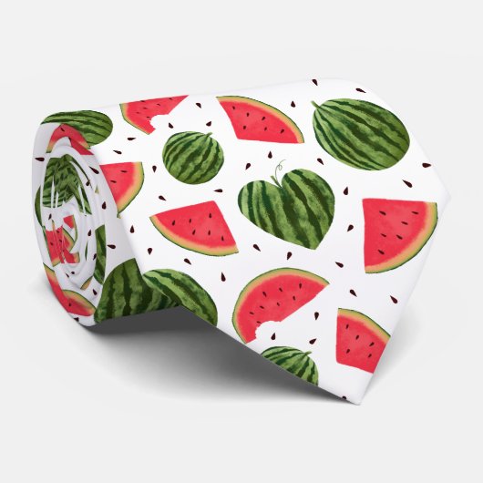 Red Watermelon Pattern Stropdas (Opgerold)