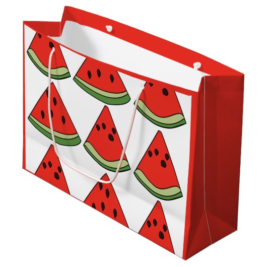 Red Watermelon Slices Groot Cadeauzakje (Voorkant Gekanteld)