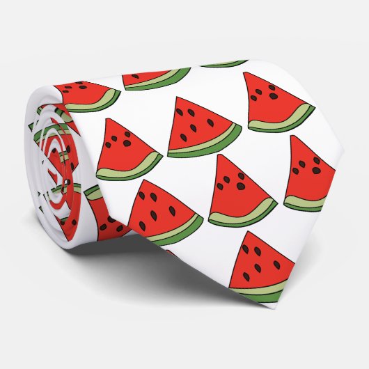 Red Watermelon Slices Stropdas (Opgerold)