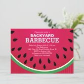 Red Watermelon Summer BBQ Invitation (Debout devant)