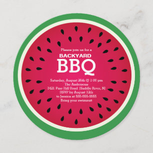 Red Watermelon Summer BBQ Uitnodiging