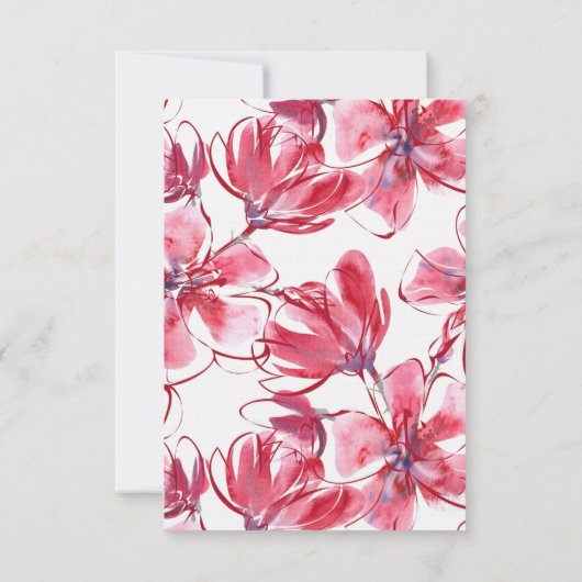 Red Waterverf Blossom RSVP Kaartje (Achterkant)