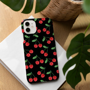 Red Waterverf Cherry Fruit Pattern iPhone 16 Hoesje