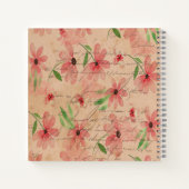 Red Waterverf Daisy Field  Notitieboek (Achterkant)