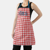 Red Waterverf Gingham Persoonlijk Schort (Insitu)