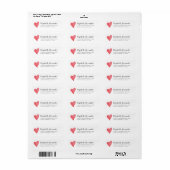 Red Waterverf Heart Love Return Label (Full Sheet)