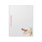 Red Waterverf Little Bunny Notitieblok (Gedraaid)