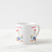 Red Waterverf Little Rooster Espresso Kop (Voorkant rechts)