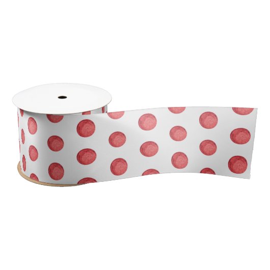 Red Waterverf Polka Dots Holiday Kerstmis Lint (Spoel)