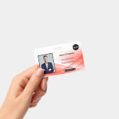 Red Wave Design foto-ID Badge (Handheld)