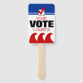 Red Wave Republikein Uw stem telt verkiezingen 201 Handwaaier (Achterkant)