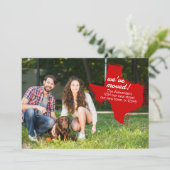 Red We hebben verhuisd - Dotted Texas Moving Aankondiging (Staand voorkant)