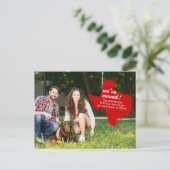 Red We hebben verhuisd - Dotted Texas Moving Briefkaart (Staand voorkant)