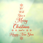 Red we wensen u een prettig kerstvenster. raamsticker (Vel 3)