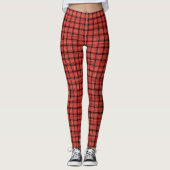 Red Weave Pattern op Custom Leggings (Voorkant)