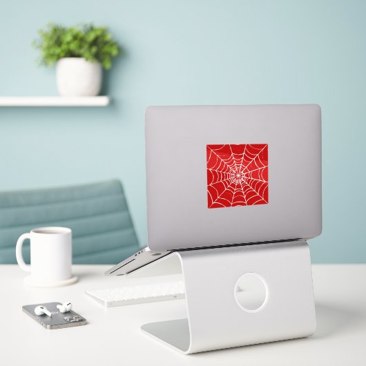 Red Web Sticker (Laptop op bureau)
