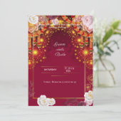 Red Wedding digital invitation e card design (Debout devant)