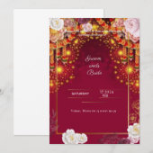 Red Wedding digital invitation e card design (Devant / Derrière)