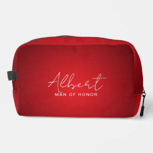 Red Wedding Man of Honor gepersonaliseerd Toilettasje