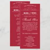 RED WEDDING PROGRAMMA |  ELEGANTIE (Voorkant / Achterkant)