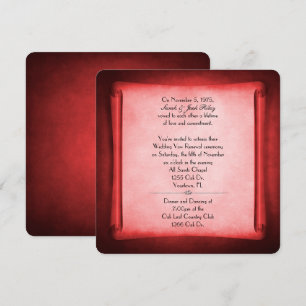 Red Wedding Vow Renewal Scroll Kaart