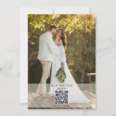 Red Wedding with a photo & QR Code Kaart (Achterkant)