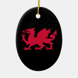 Red Welsh Dragon Keramisch Ornament