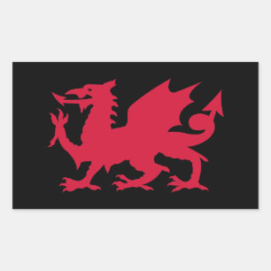 Red Welsh Dragon Rechthoekige Sticker