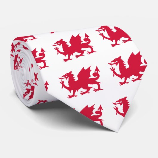 Red Welsh Dragon Stropdas (Opgerold)
