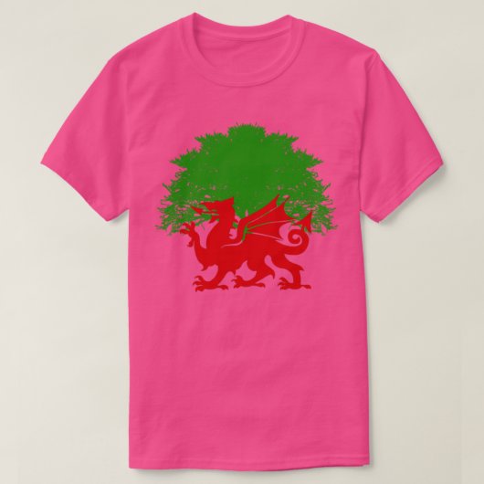 Red Welsh Dragon Tree T-shirt (Design voorkant)
