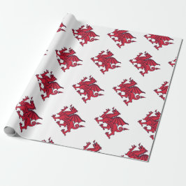 Red Welsh/ Wales Dragon Cadeaupapier