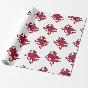Red Welsh/ Wales Dragon Cadeaupapier
