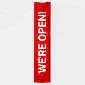 Red We're Open Business Spandoek (Verticaal)