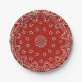 Red Western Bandana-patroon bord (Voorkant)