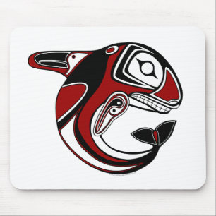 Red Whale Totem Mousepad Muismat