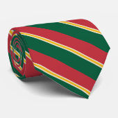 Red Wheat Gold en Green University Stripe Stropdas (Opgerold)