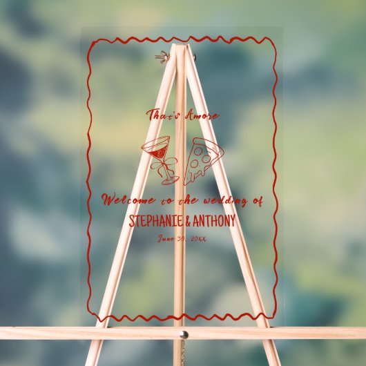 Red Whimsical Frame That's Amore Italian Wedding (Neutre)