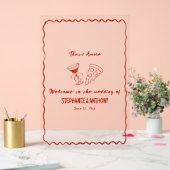 Red Whimsical Frame That's Amore Italian Wedding (Mariage)