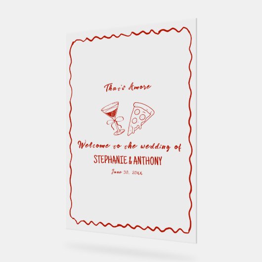 Red Whimsical Frame That's Amore Italian Wedding (Angle)