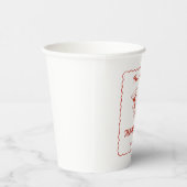 Red Whimsical Frame That's Amore Italian Wedding Papieren Bekers (Rechts)